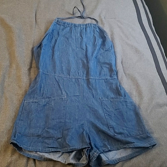 jean short romper